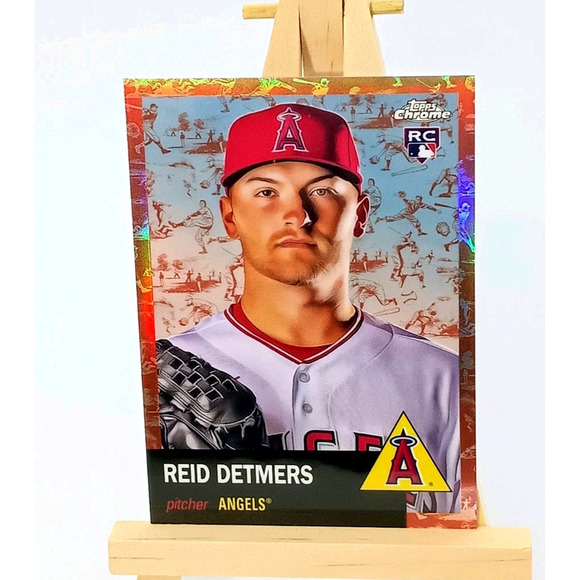 Rose Gold Toile 65/75 Reid Detmers Pitcher Rookie Card #104 Topps Chrome 2022 - Picture 10 of 14